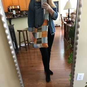 Fabric cross body hobo bag